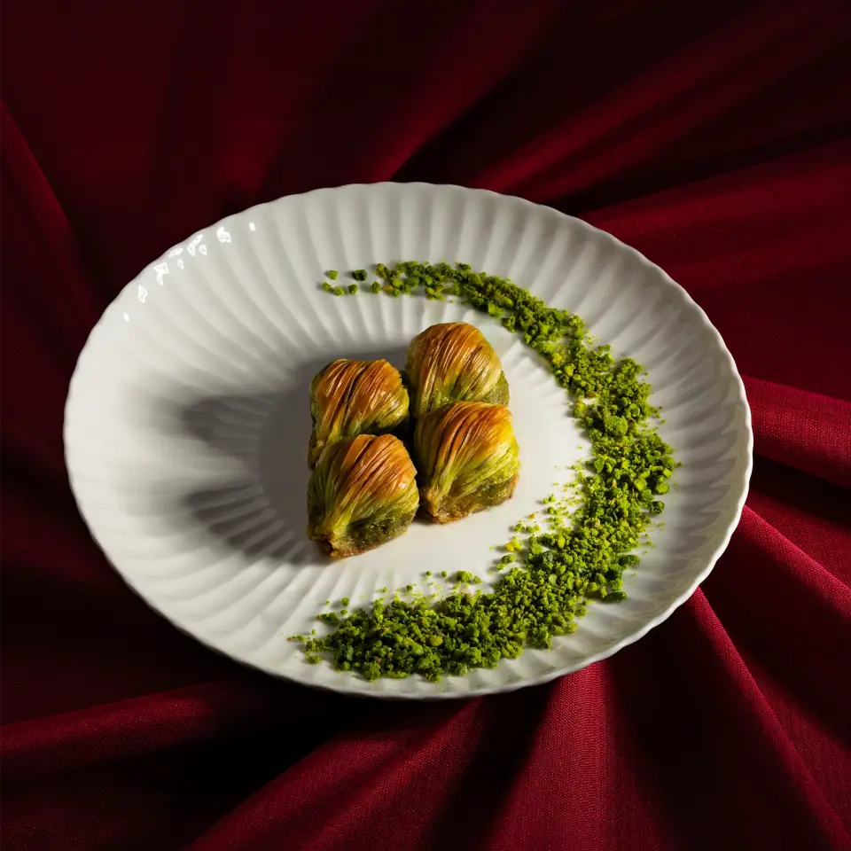 Fıstıklı Midye Baklava Büyük Boy 1100 gr - Hediyelik Kutu