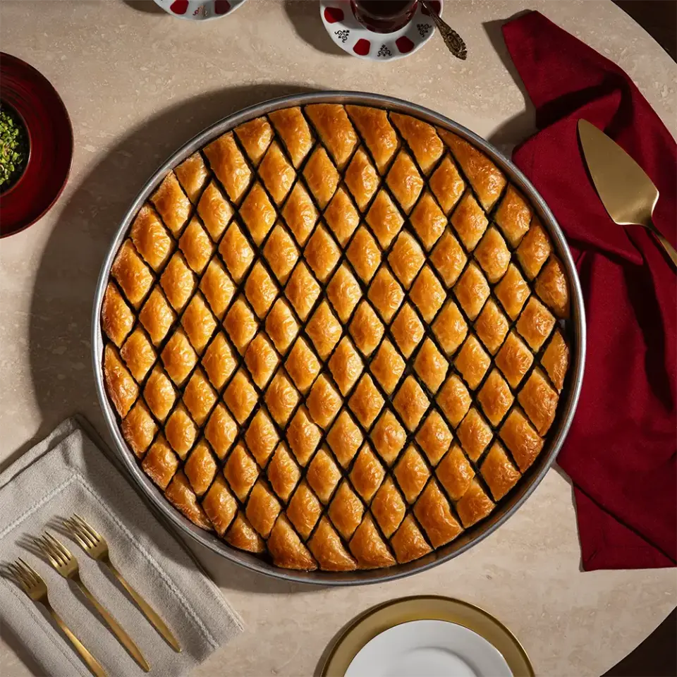 Şekersiz Fıstıklı Baklava Tepsi